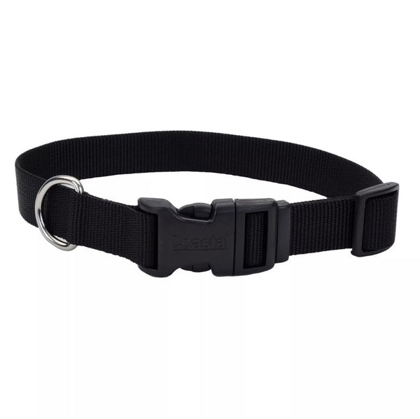 Coastal Adjustable Nylon Dog Collar with Plastic Buckle Black