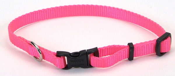 Coastal Adjustable Nylon Dog Collar with Plastic Buckle Neon Pink