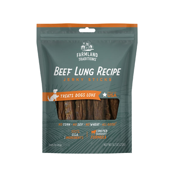 Farmland Traditions Simple Snacks Beef Lung Jerky Sticks Dog Treats 8.2oz